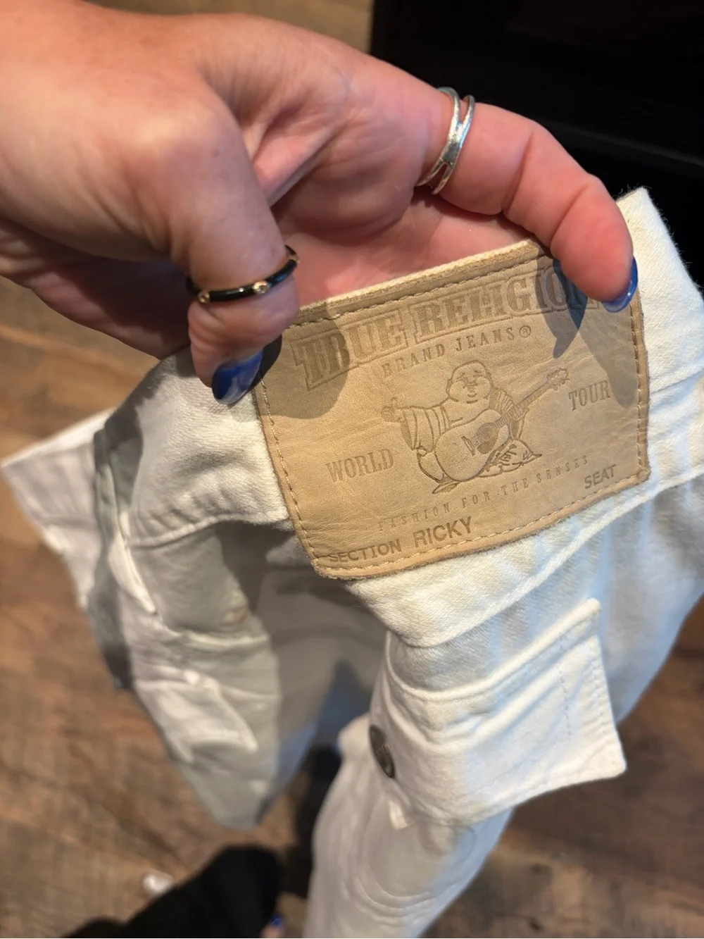 Vintage True Religion Ricky White Jeans Men’s 42x32 Made in USA Straight Leg